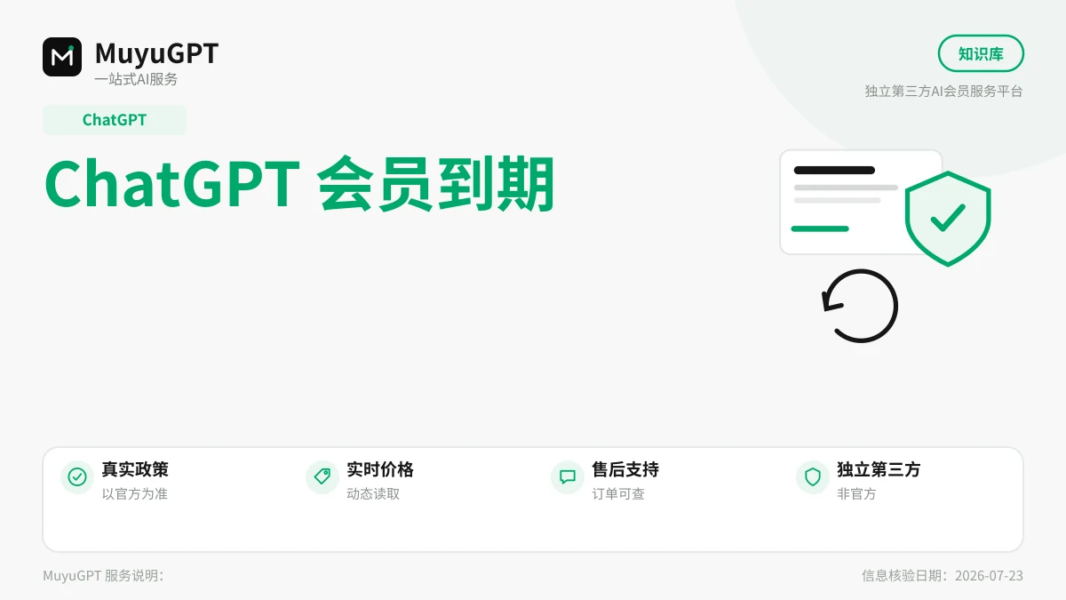 ChatGPT 会员到期后会怎样：数据、功能与续费