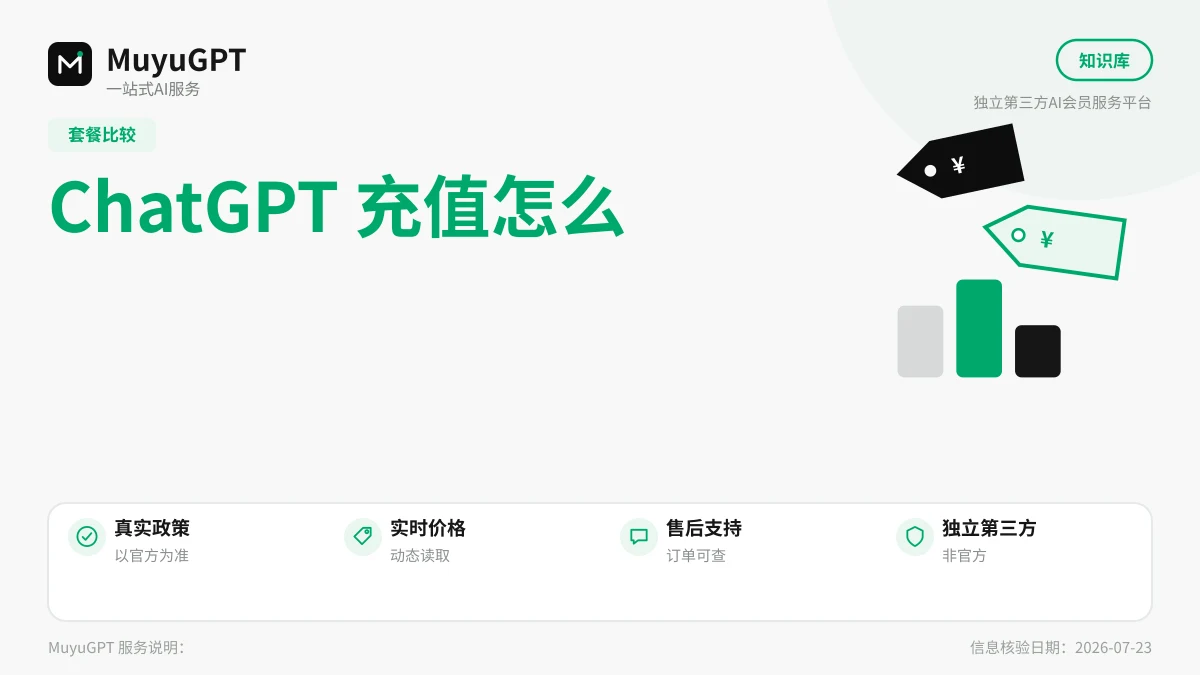 ChatGPT 充值怎么选：Go、Plus、Pro 区别与价格对比