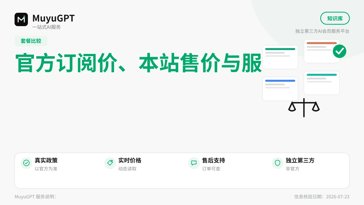 官方订阅价、本站售价与服务差异说明
